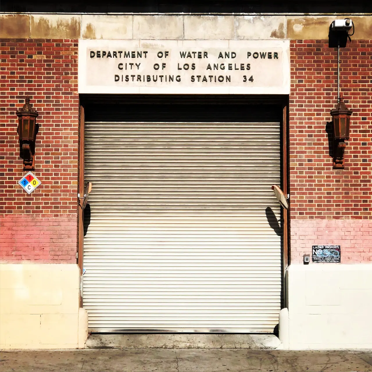 A brick Department of Water and Power building in Los Angeles.