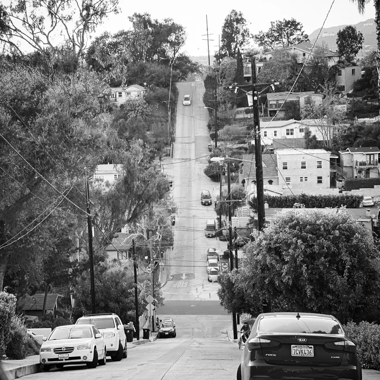 A steep residential street in Elysian Heights.