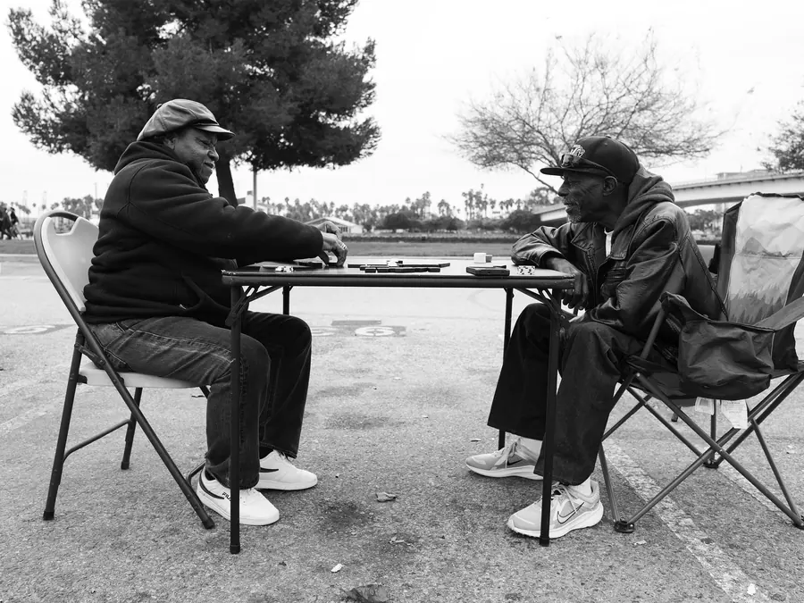 A domino game at Shoreline Park.