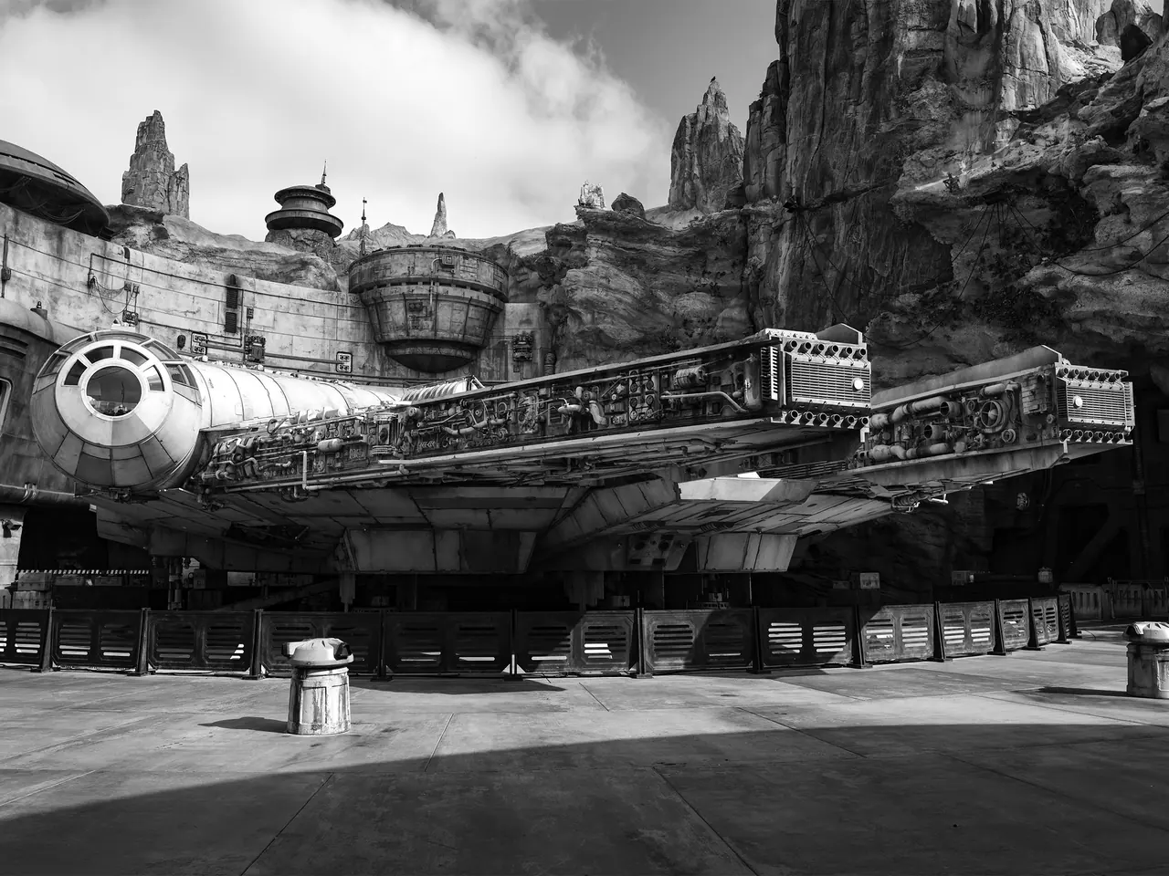 The Millennium Falcon at a theme park.