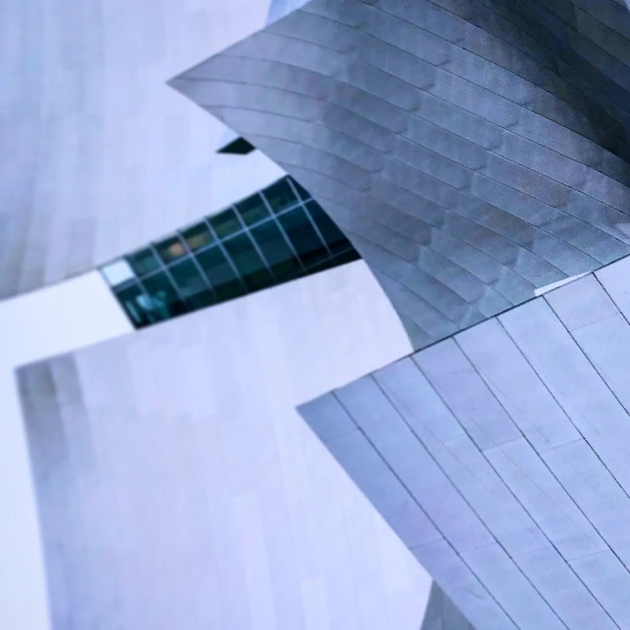 Geometric planes of metal and glass architecture.