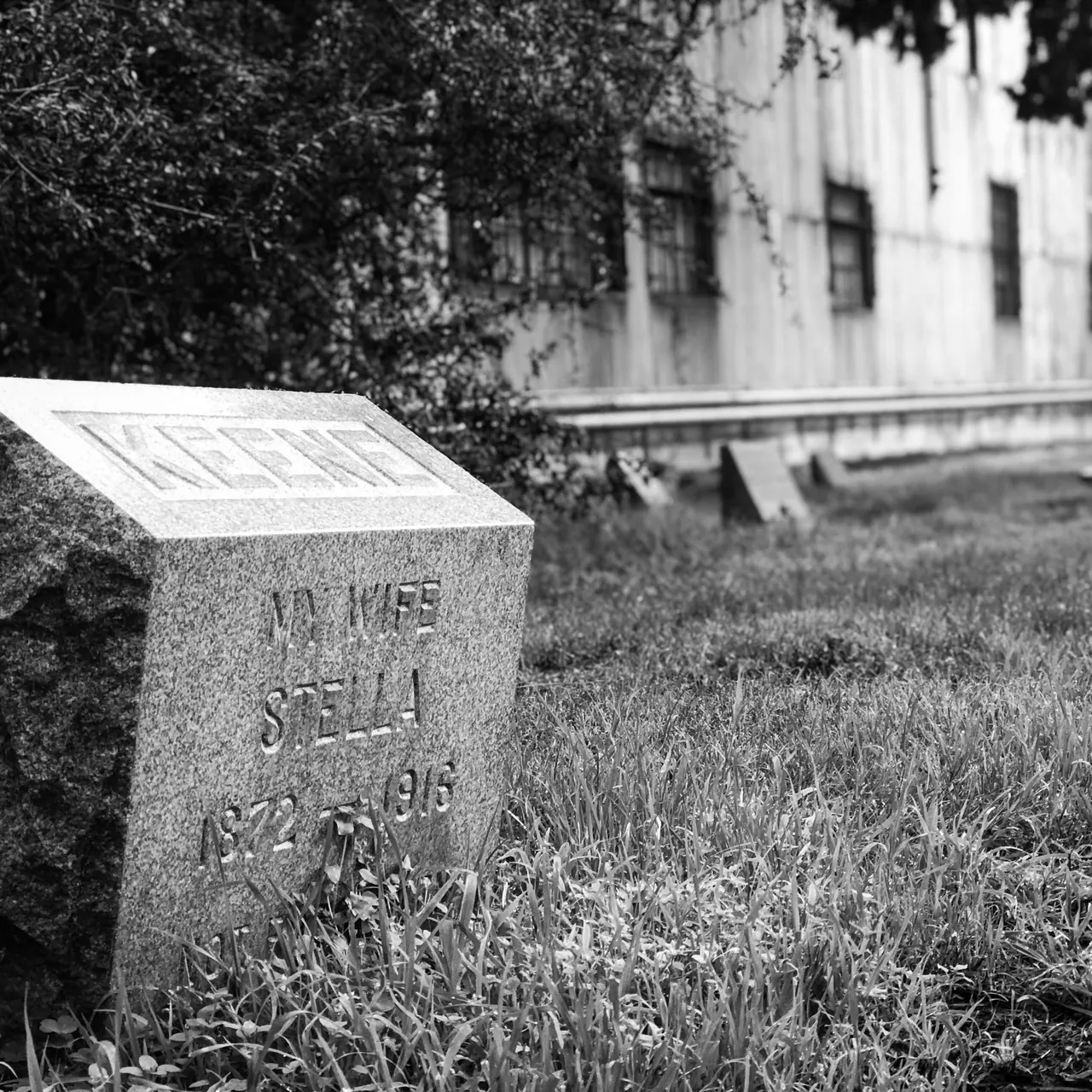 A weathered headstone at Hollywood Forever.